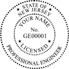 New Jersey Professional Engineer Seal Stamp Pre-inked MaxLight